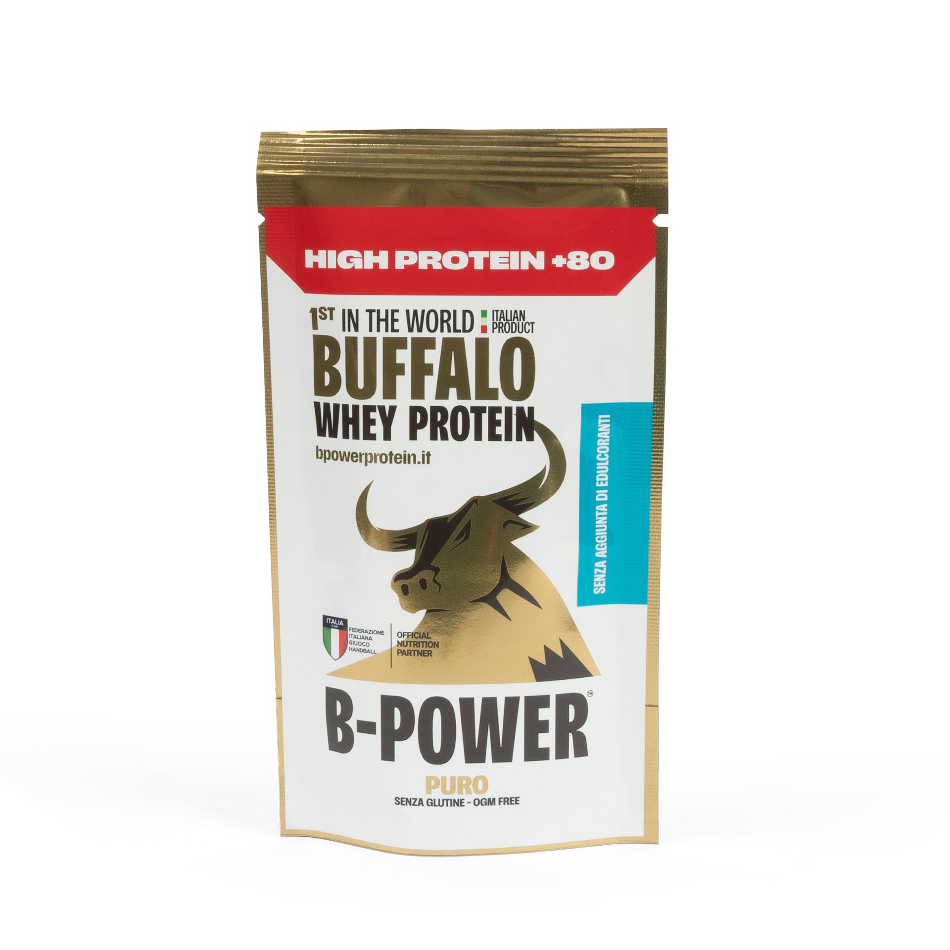 +80 High Protein Without Sweeteners - Buffalo Whey Pure Flavour - Protein Powder - Single-Serve Sachet