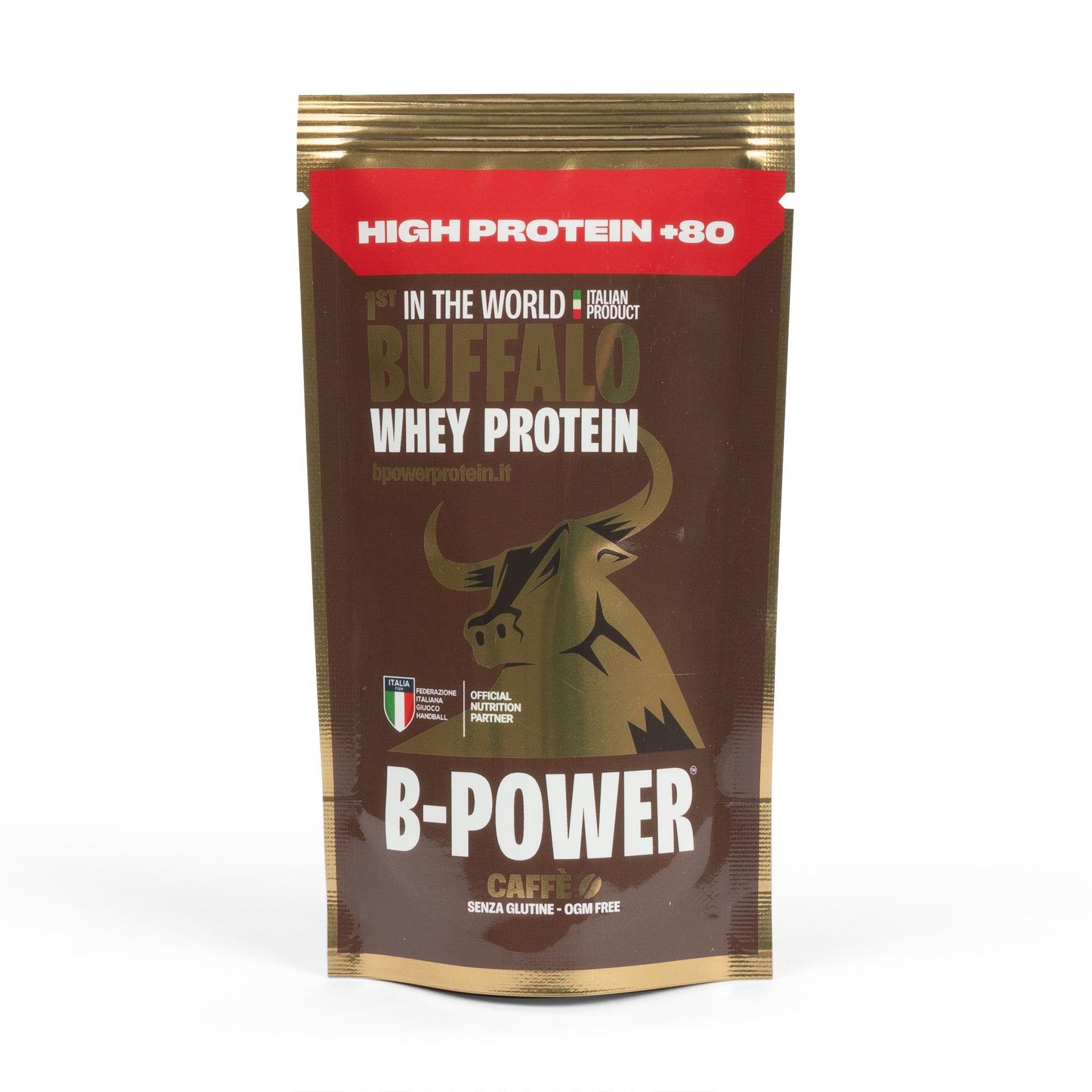 +80 High Protein - Buffalo Whey Coffee Flavor - Protein Powder in Single-Dose Sachet