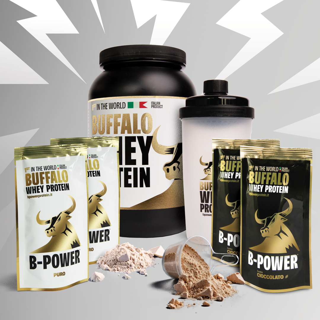 Gift Kit - Buffalo Whey Protein + 1 Shaker Omaggio e 4 Bustine Monodose (2 x Gusto)